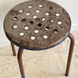 Industrial stool steel patina rusty steel vintage