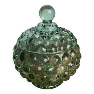 Glass candy box, embossed bubbles