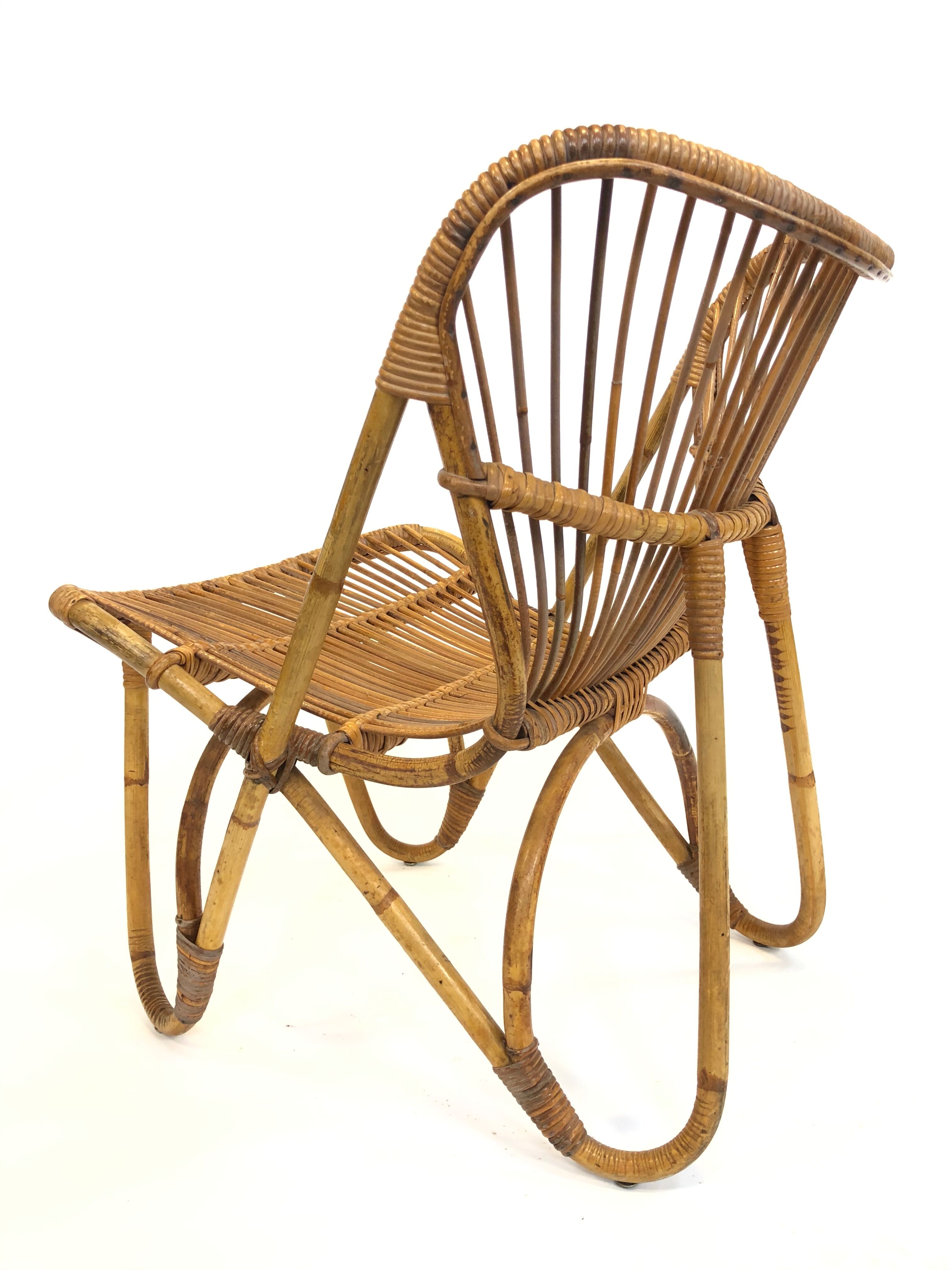 Rohe Noordwolde rattan chair, 1960, Netherlands