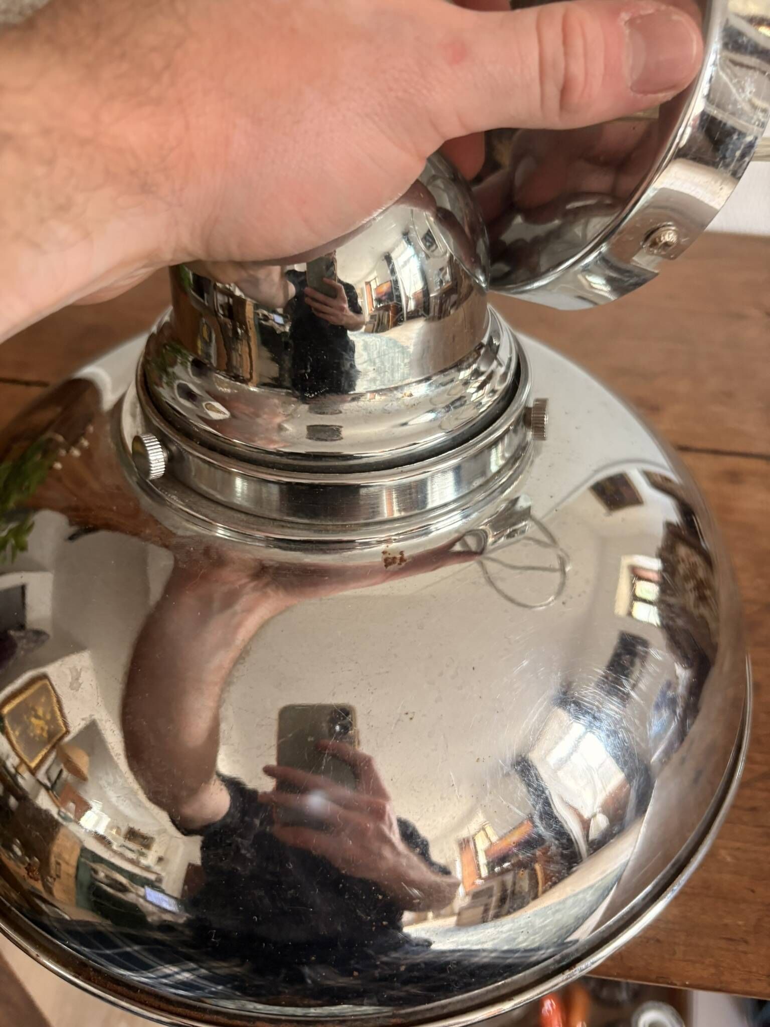 Chrome Metal Suspension Ceiling Light SEYLUMIERE Igor Vintage Industrial
