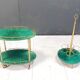 Italian Lacquered Goatskin Swan Bar Cart and wine bottle stand by Aldo Tura