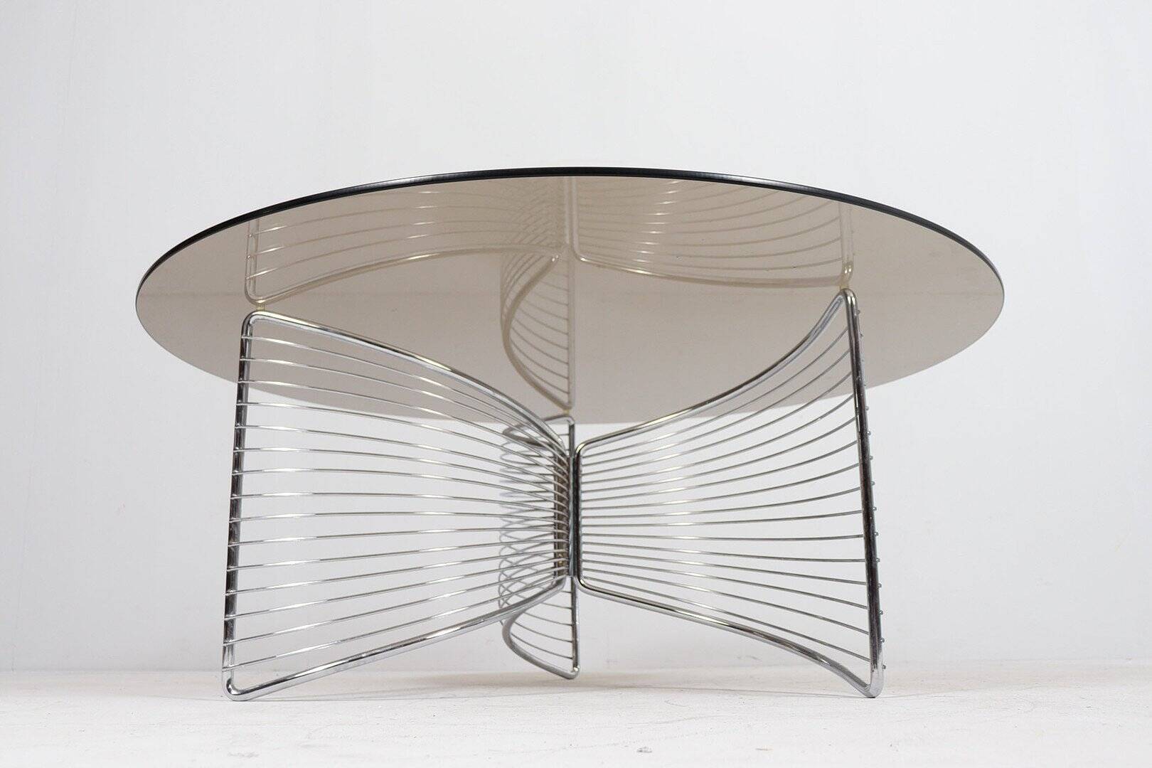 Table basse Space Age en fil de fer, Allemagne années 1970