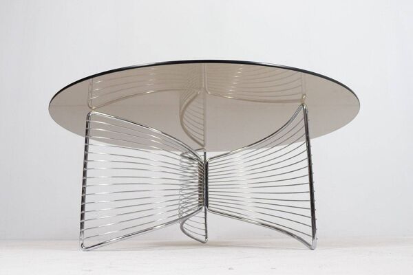 Table basse Space Age en fil de fer, Allemagne années 1970