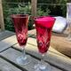 7 flûtes à champagne en verre gravé