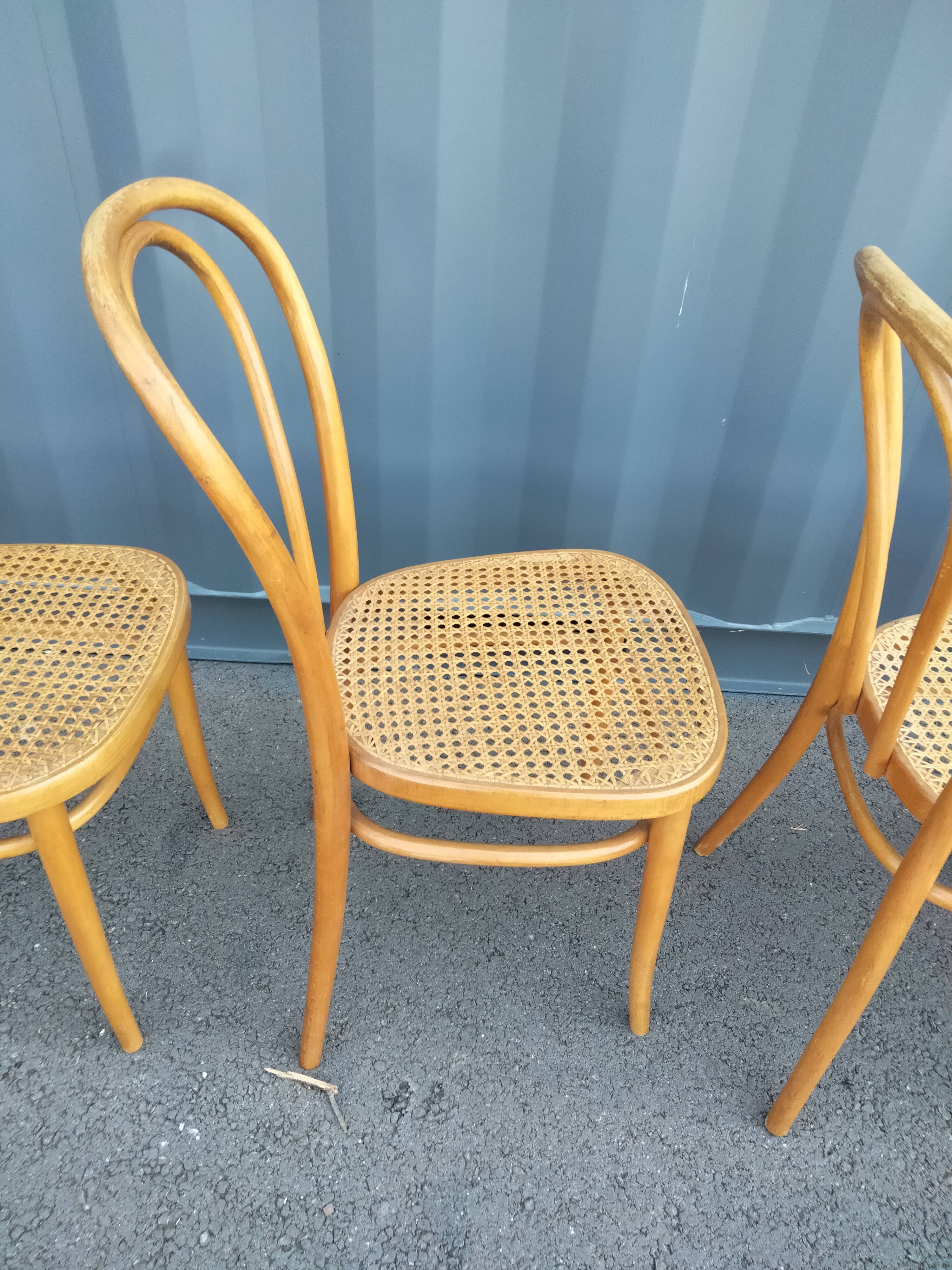6 chairs canned old vintage bistro