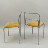Chrome Bauhaus chair from the 70s – velvet seat (multiple available)