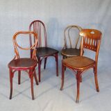 Set of 4 Thonet and Mundus Bistrot chairs 1910 to 1930