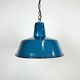 Suspension industrielle en émail bleu d’usine, années 1960
