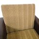 Fauteuil vintage en skaï brun / fauteuil club rétro sur roulettes