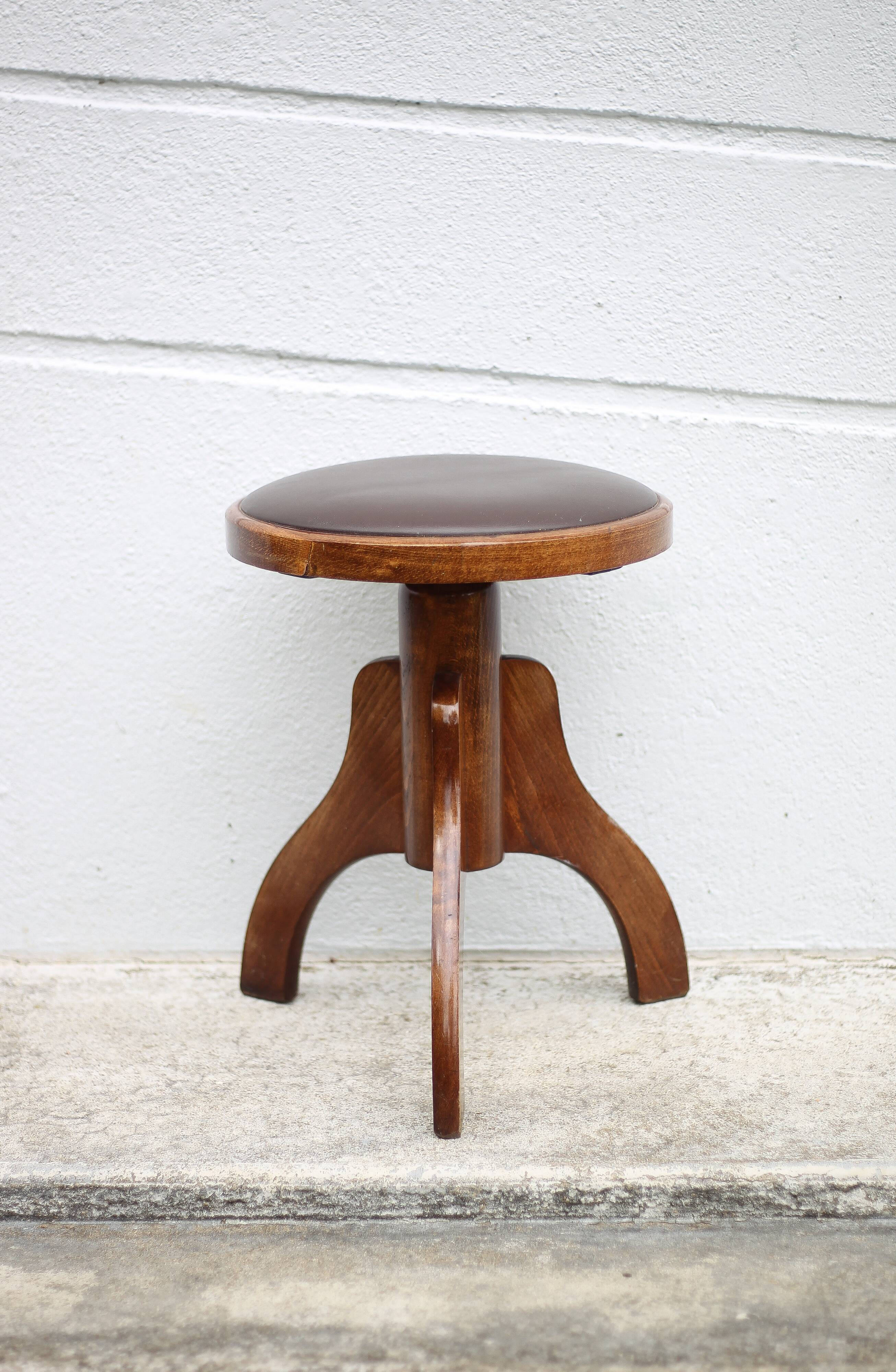 Vintage stool, Reiner piano stool, height adjustable stool, tripod stool, decoration