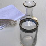 Glass and pewter screw carafe, early 20th century