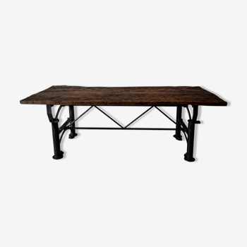 Industrial table with workbench top