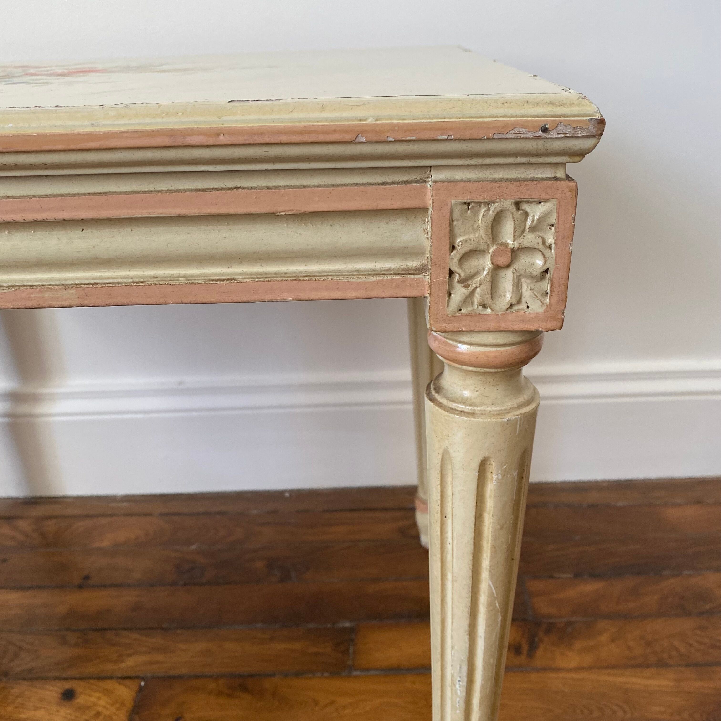Coffee table painted louis xvi style