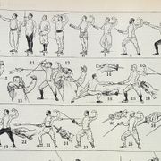 Gravure • Escrime, combat, sport, épée • Affiche originale et vintage de 1898