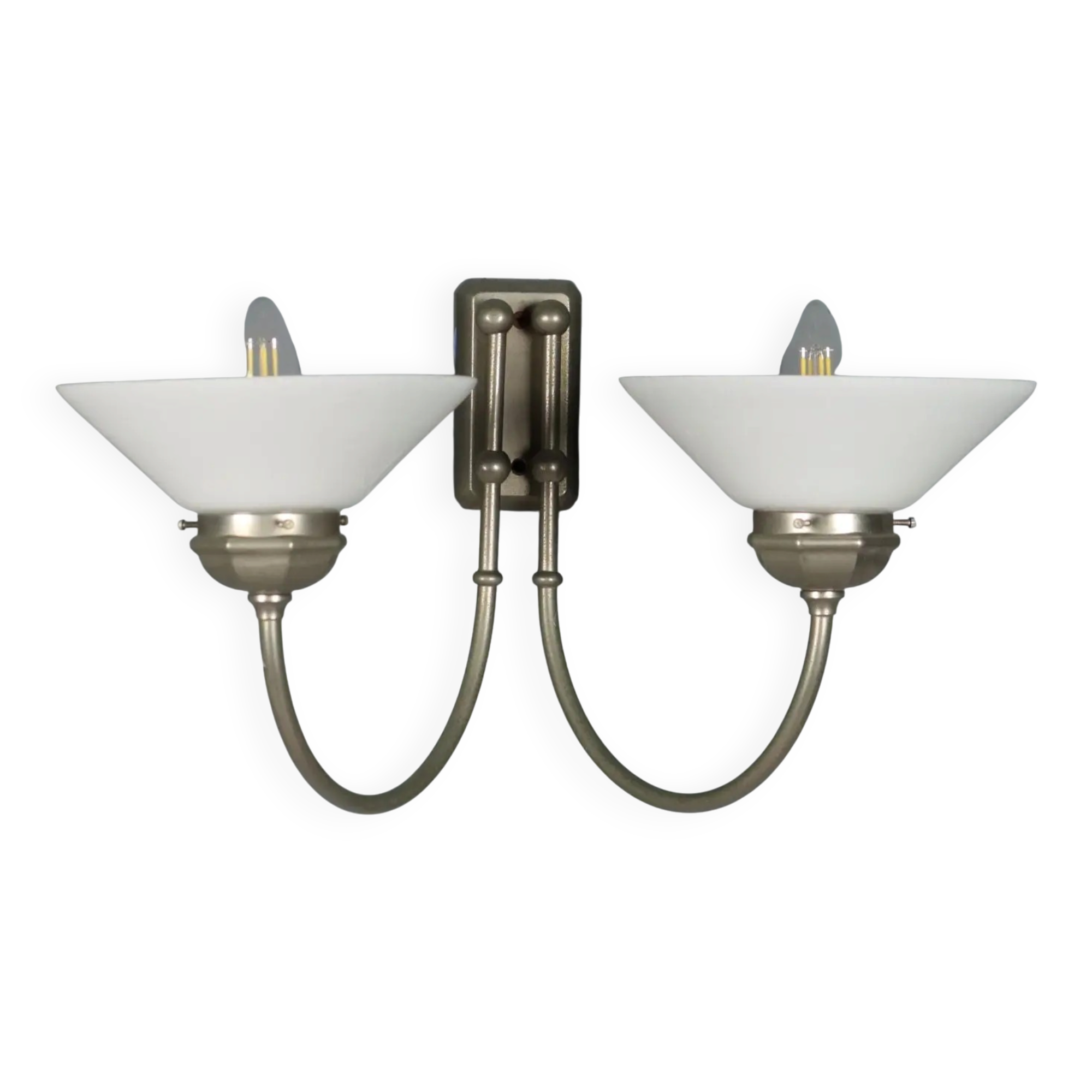 Applique murale vintage en métal et verre, design, Italie, années 1960