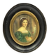 Antique Miniature Oil Painting of a Female Portrait, Late 19th Century