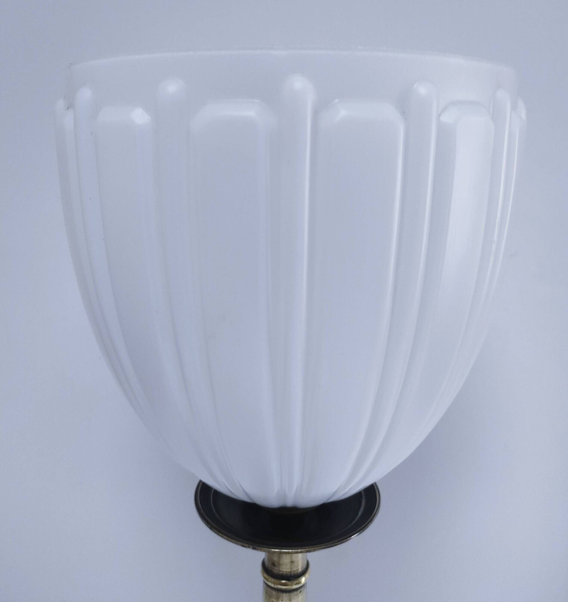 brass glass art deco lamp