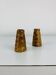 Vintage gouged olive wood salt and pepper shakers.