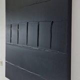 Minimalist monochrome abstract painting in black