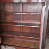 Transition showcase in restored mahogany veneer