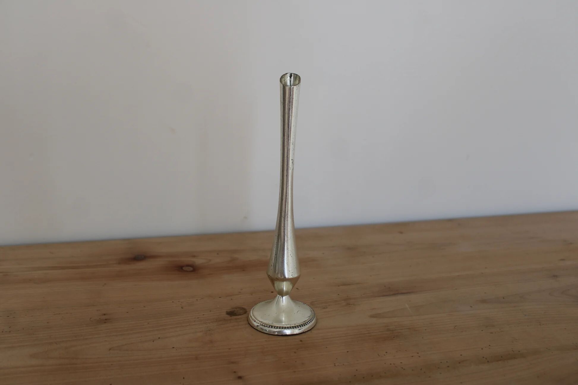 Vintage silver-plated soliflore – tall trumpet vase on a stand