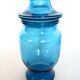 Ensemble de 6 bocaux en verre bleu