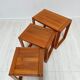1970s vintage Danish mid-century teak nesting coffee side tables – set of 3