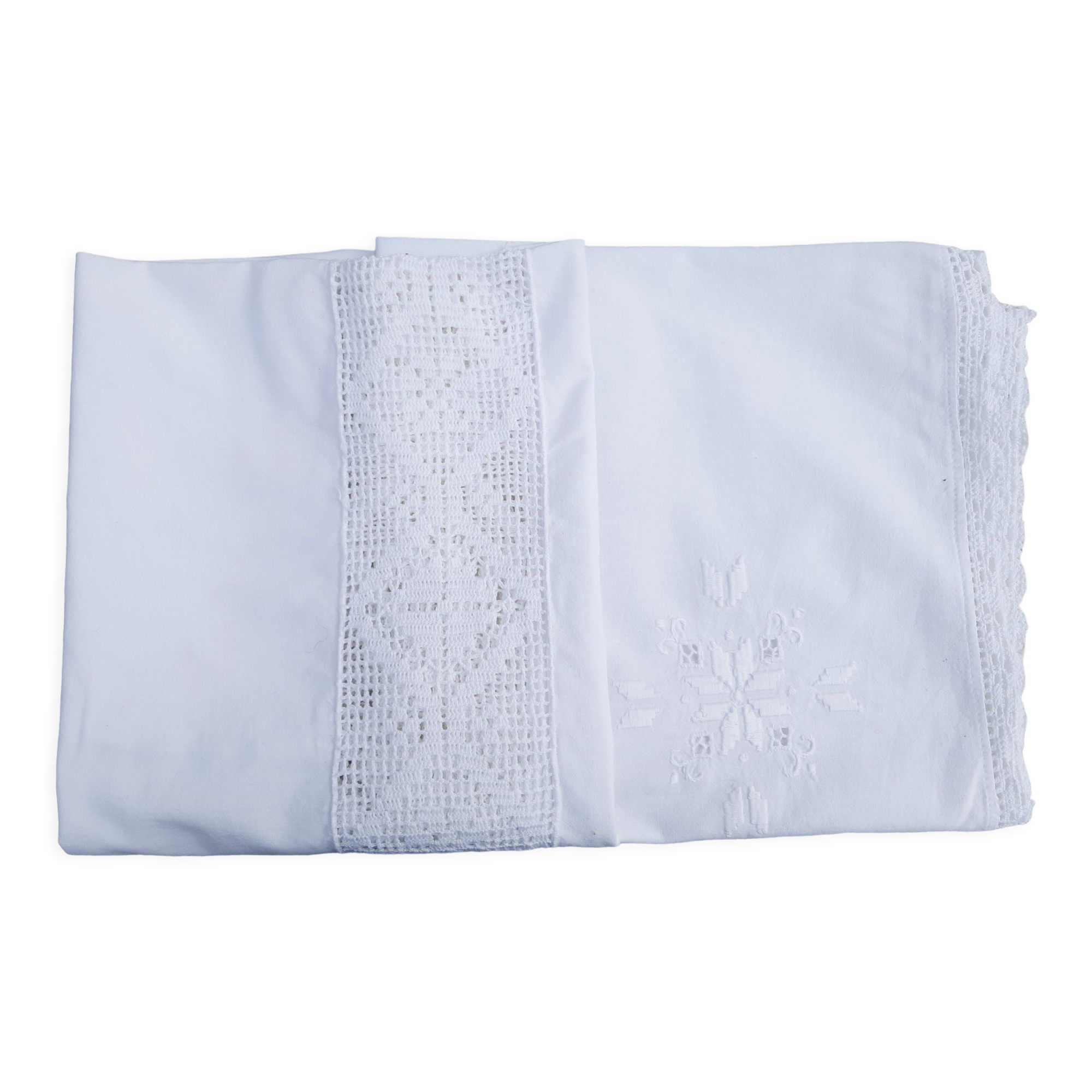 Rectangular cotton tablecloth embroidered