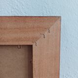 Vintage Cherry Wood Wall Mirror with Gilt Detail & Beveled Glass, 1980