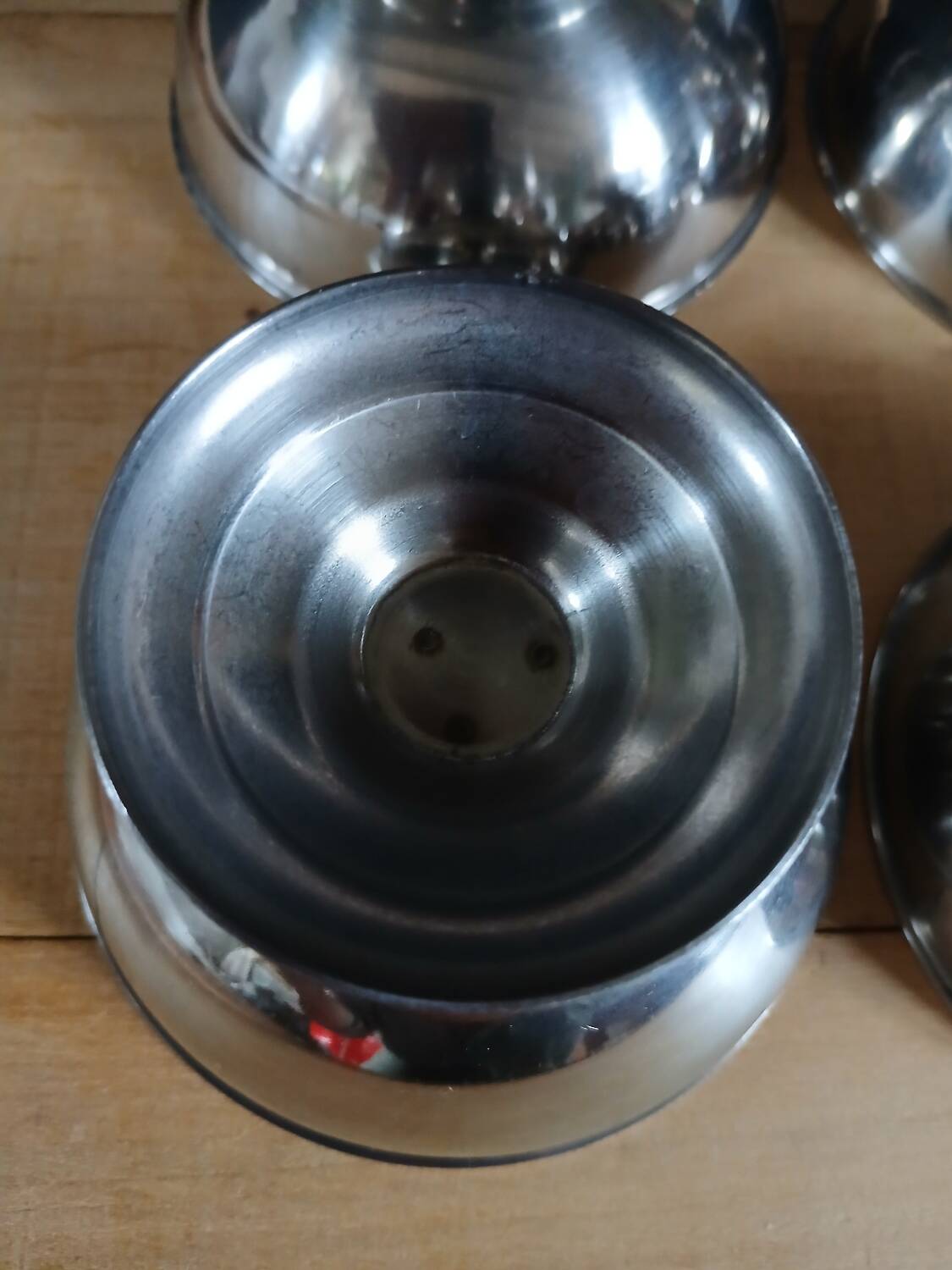 4 stainless steel ice cream cups