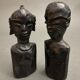 Pair of wooden statuettes sculptures of african couple 1960