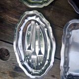 Small vintage platters and presentation forks
