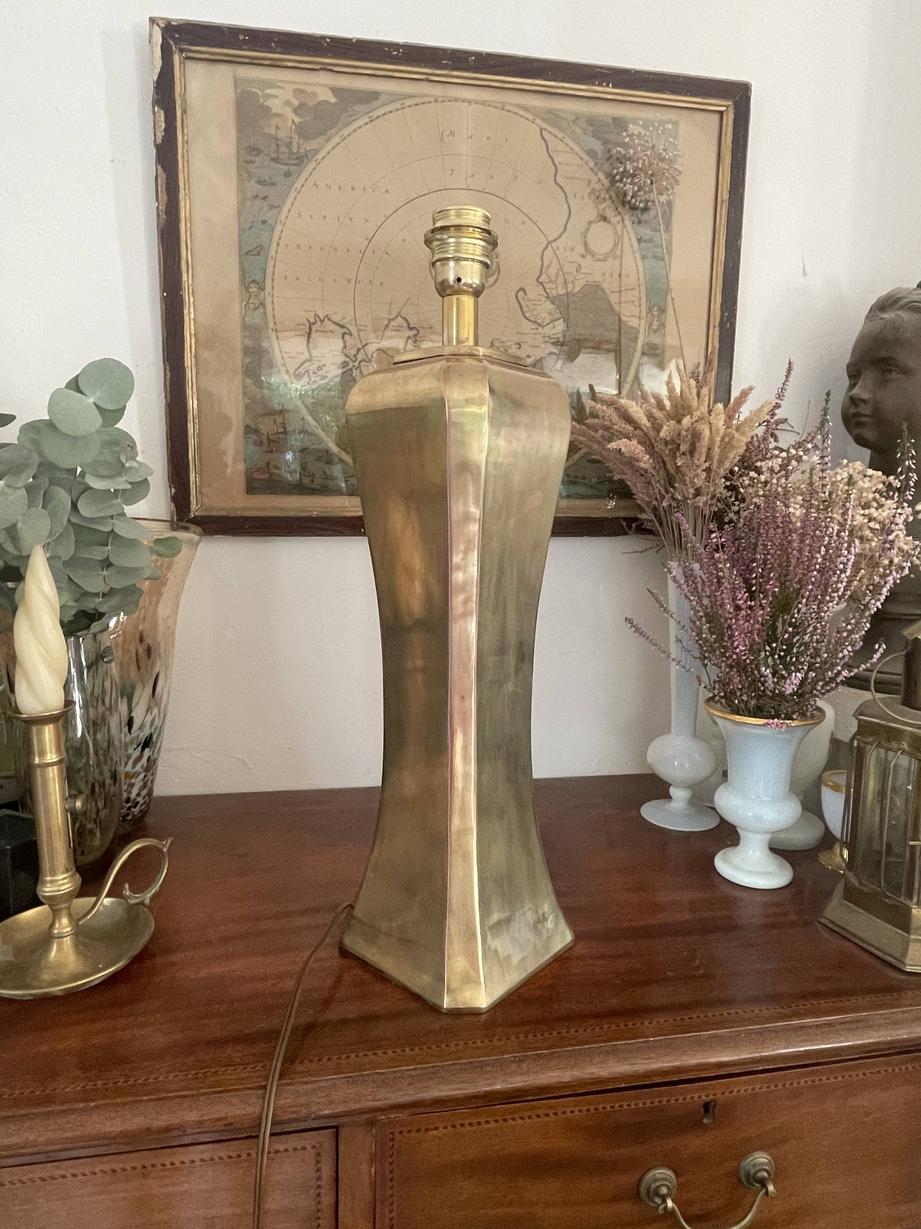 Pied de lampe en laiton vintage 50cm