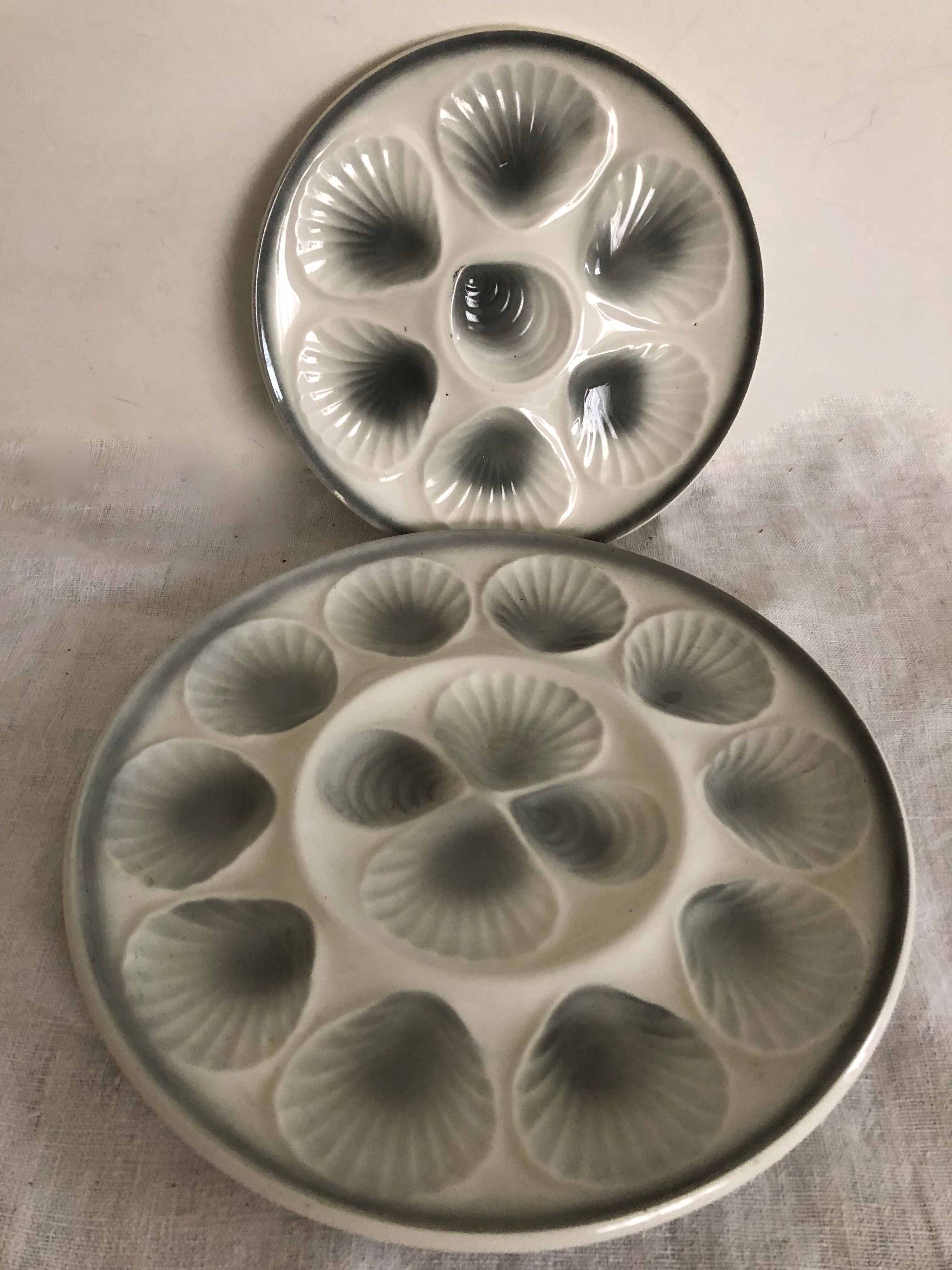 6 oyster plates and their dish - Moulin des Loups