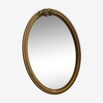 Gold oval mirror 34x45cm