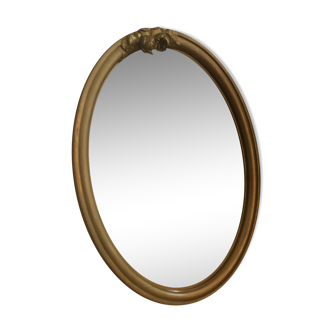 Miroir oval doré 34x45cm