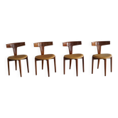 Set of 4 "T" chairs by Erik Andersen and Palle Pedersen, Mid-century Danish modern, 1950s.