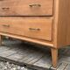 Vintage chest of drawers with compass feet, oak, original patina, 1950s