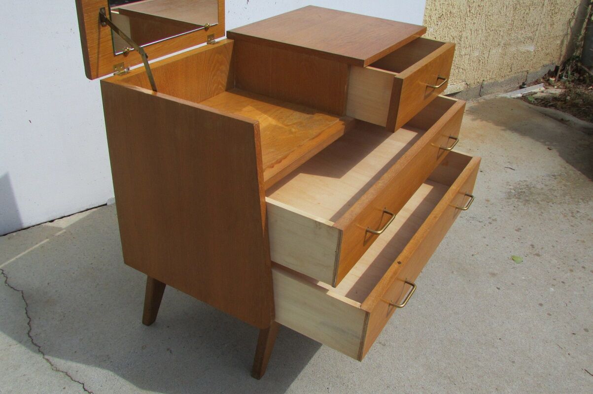 Vintage chest of drawers, oak dressing table, from the 50s-60s