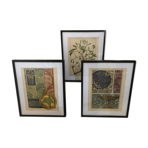 Trois Lithographies art nouveau