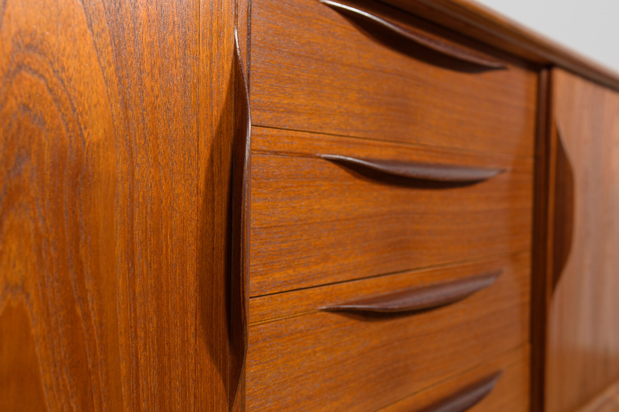Mid-Century Large Teak Tambour Door Sideboard, Denmark, 1960s