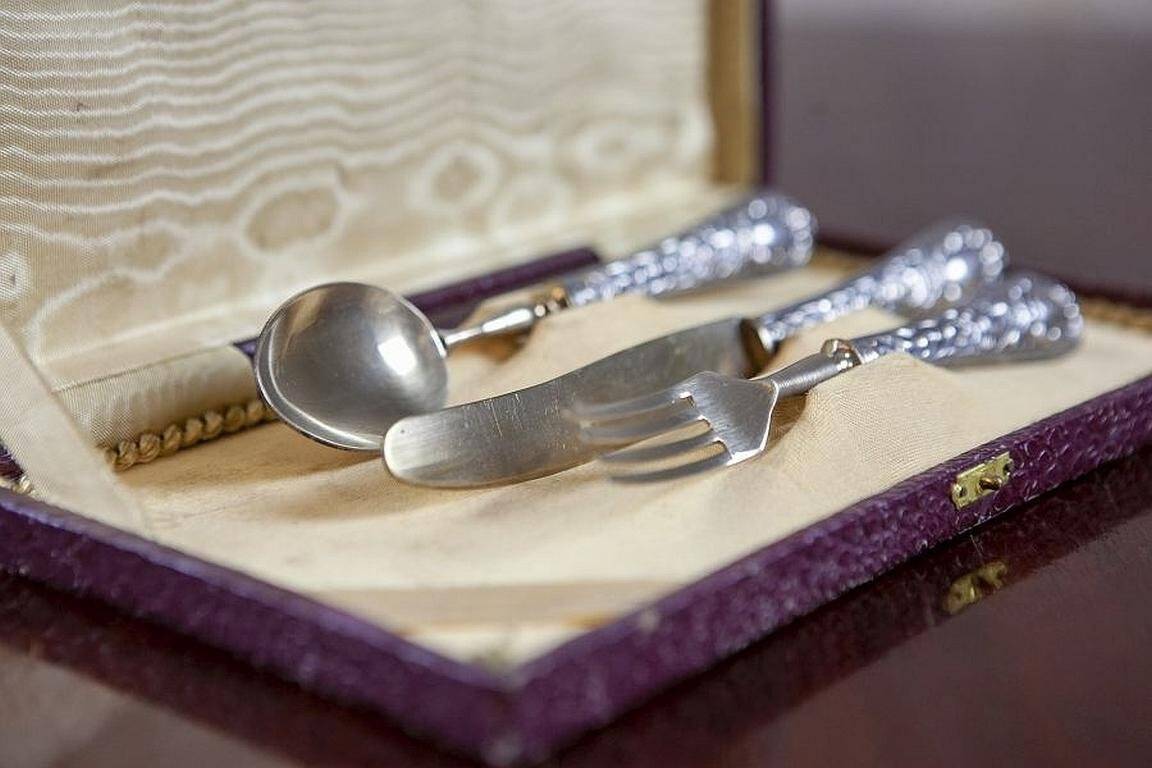 800 Silver Standard Silverware Set, 1930s, Set of 3