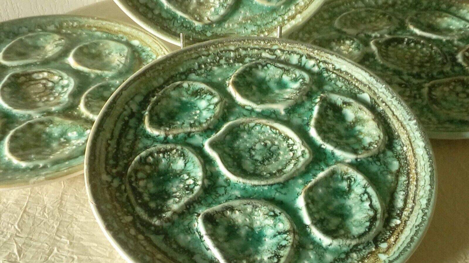 ceramic oyster plates France mousse model
