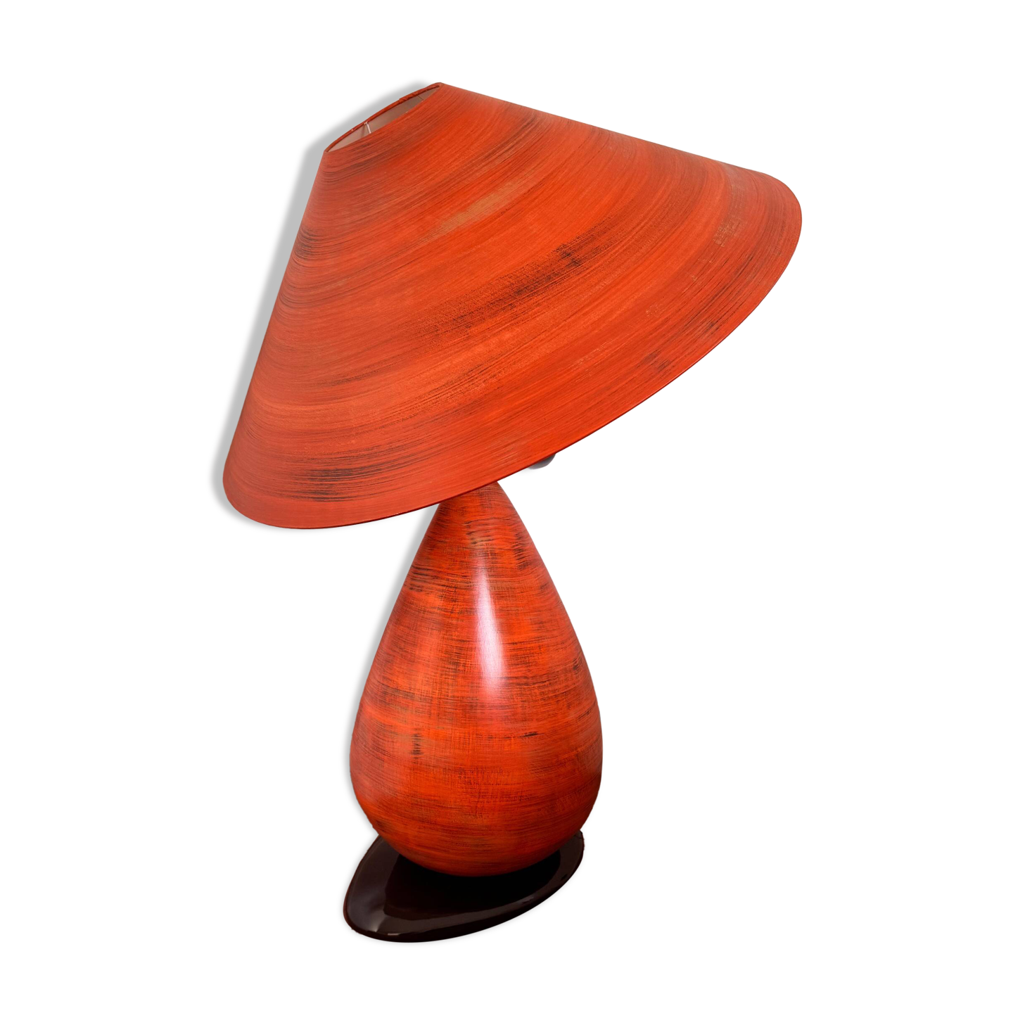 Sculptural lamp in terracotta ceramic