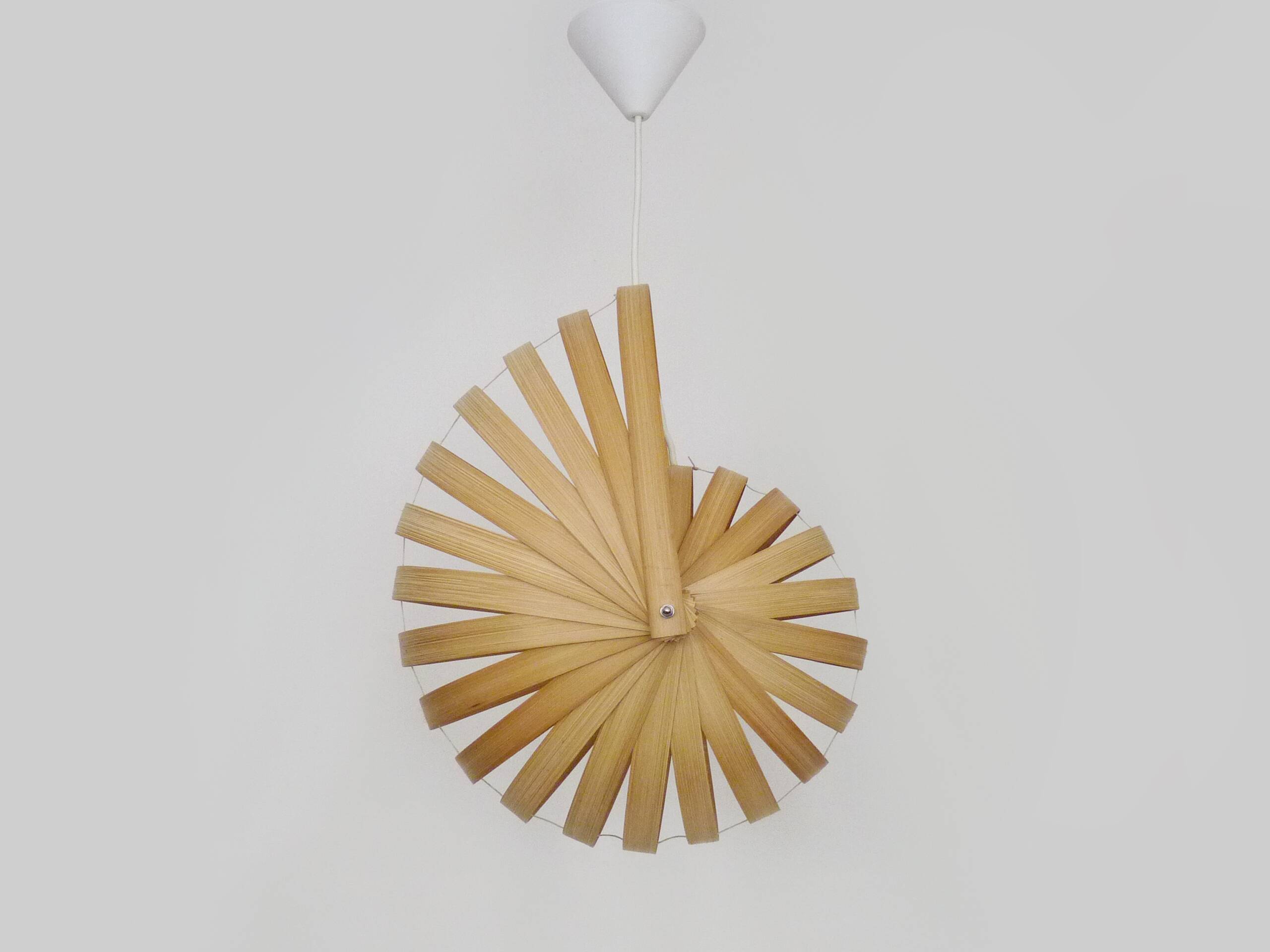 Nautilus pendant light made of wooden slats, 2000s