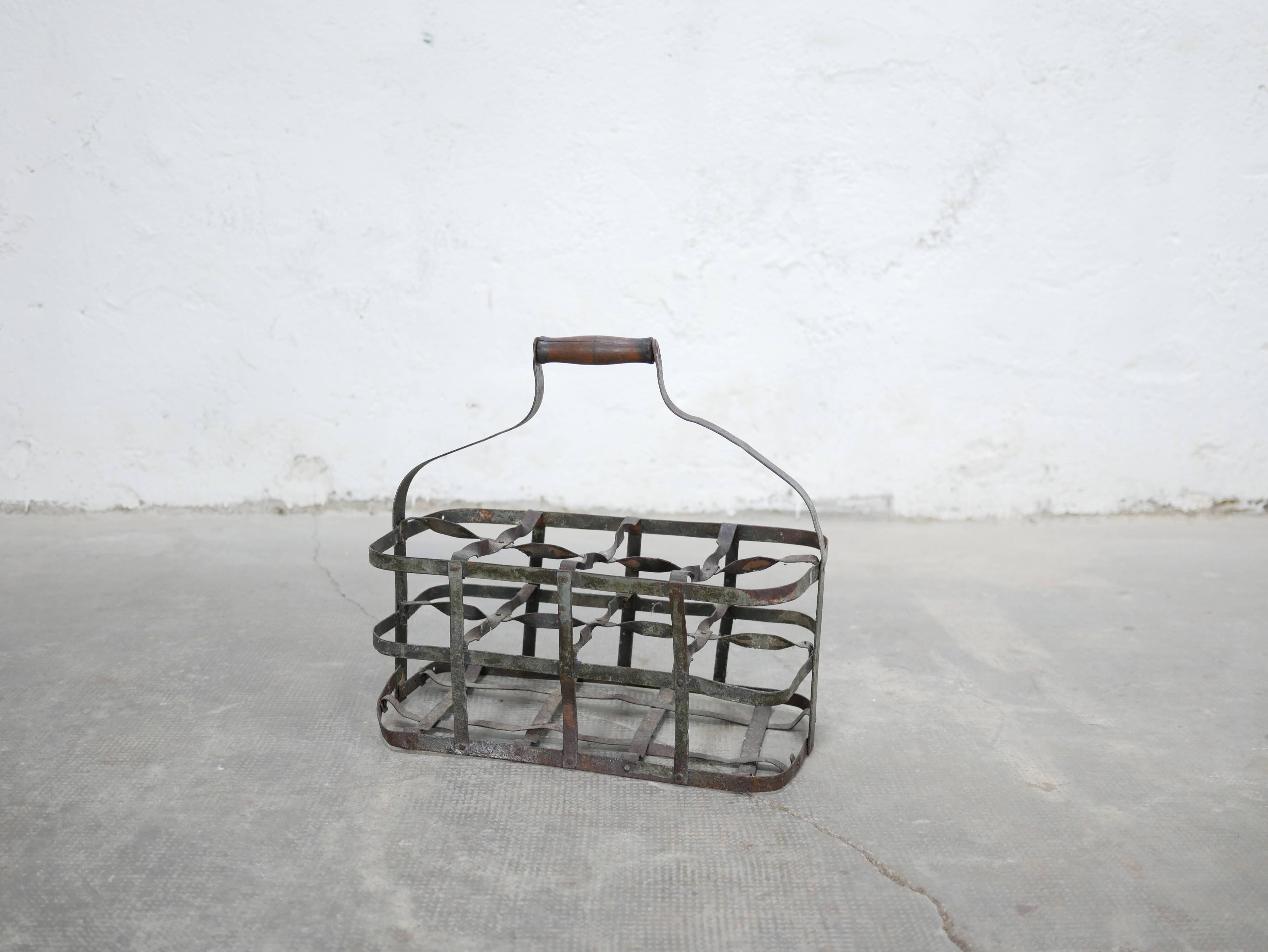 Vintage metal bottle rack