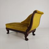 Superbe chaise longue Empire en acajou – vers 1800–1830 – pieds en pattes de lion sculptés