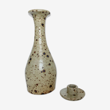 Vase soliflore en grès et bougeoir
