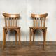 Pair of bistro and bohemian beech vintage chairs 1950