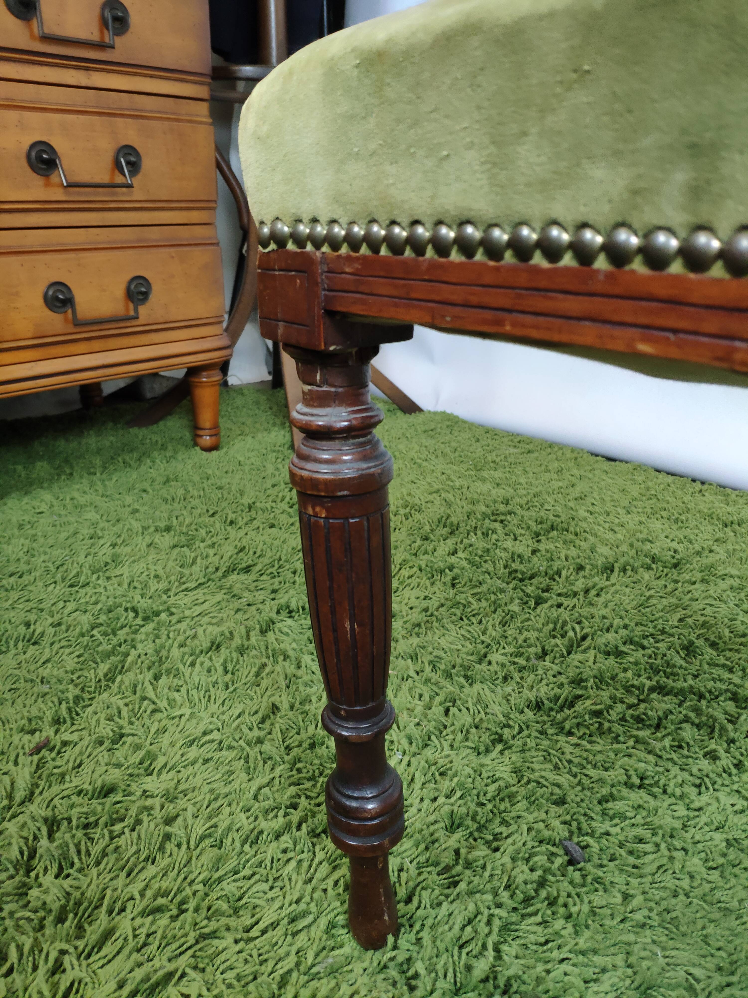 Set de 3 chaises anglaises velours vert